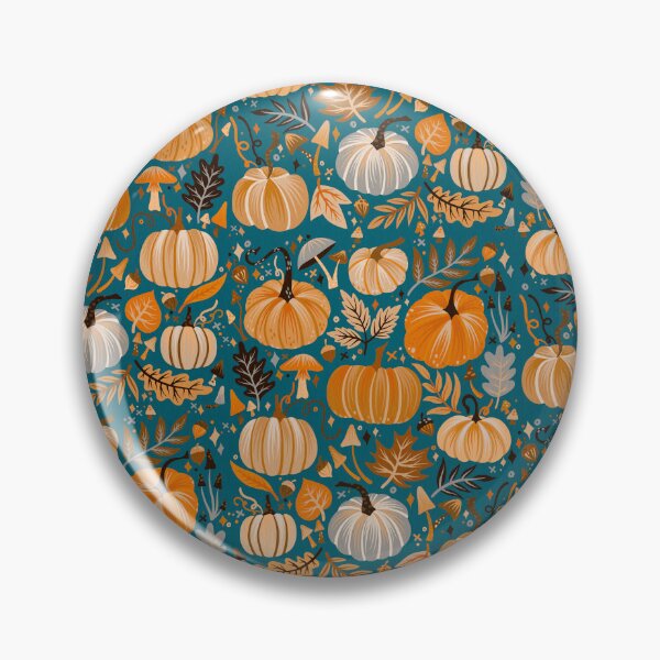 Item preview, Pumpkin Confetti – Orange on Teal designed and sold by Cat Coquillette.