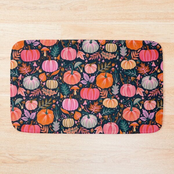 Item preview, Pumpkin Confetti – Rainbow on Navy designed and sold by Cat Coquillette.