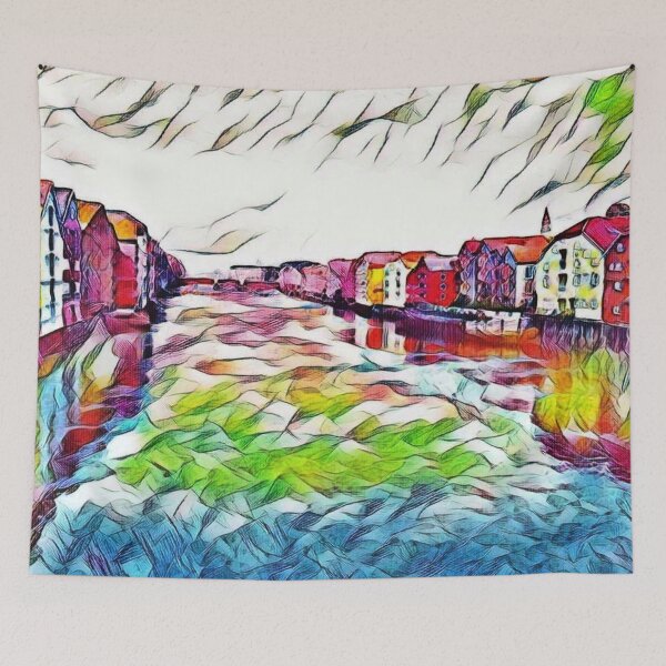 Item preview, Houses on Trondheim Canal designed and sold by George Hutton Hunter.