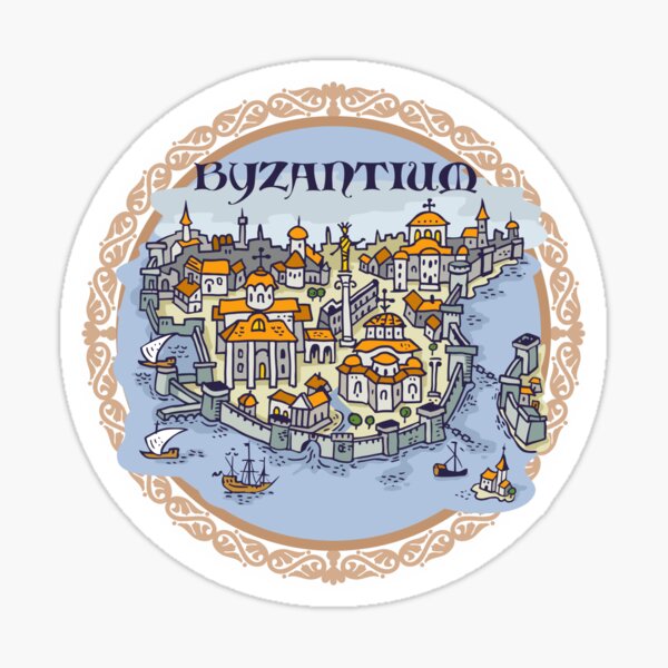 Constantinople, Byzantium city hand draw medieval illustration Sticker