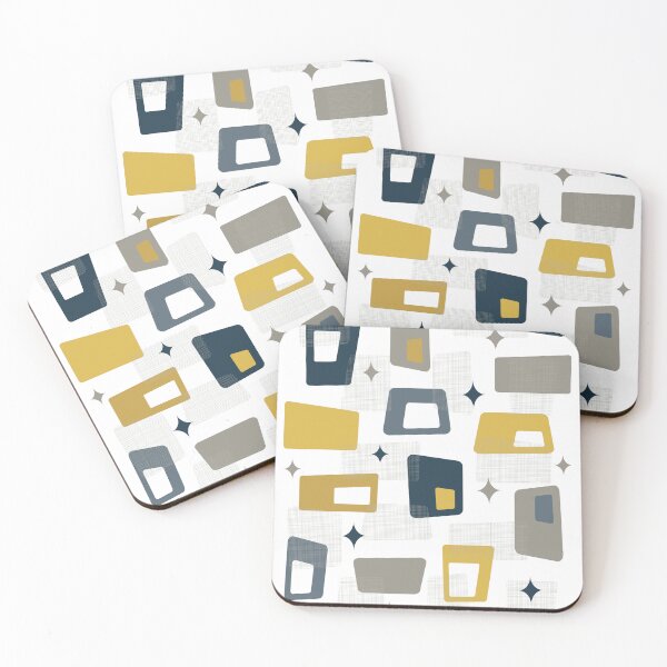 Item preview, Atomic Age Mid Century Modern Blocks Navy, Mustard designed and sold by trdstudio.