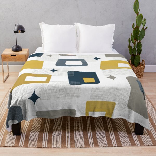 Item preview, Atomic Age Mid Century Modern Blocks Navy, Mustard designed and sold by trdstudio.