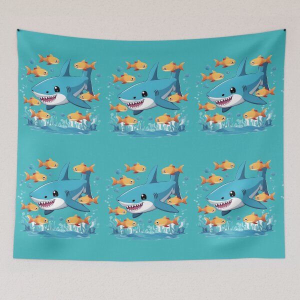 Item preview, Cute shark with fishes designed and sold by Majkel & Majkel.