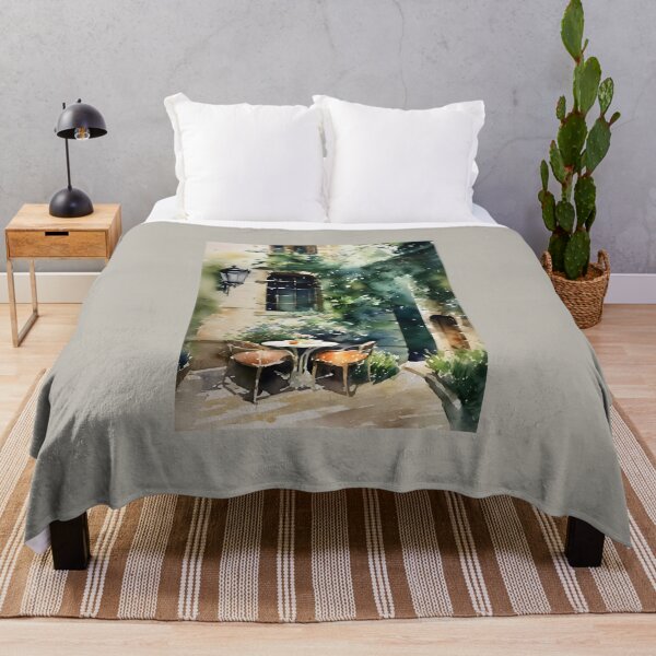 Item preview, Tranquil Parisian Retreat - Serene Watercolor Alleyway…Painting By Carraann designed and sold by CARRAANN.