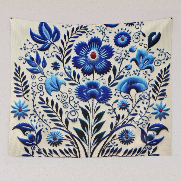 Item preview, Blue color cross stitch pattern designed and sold by LazyLifestyle.