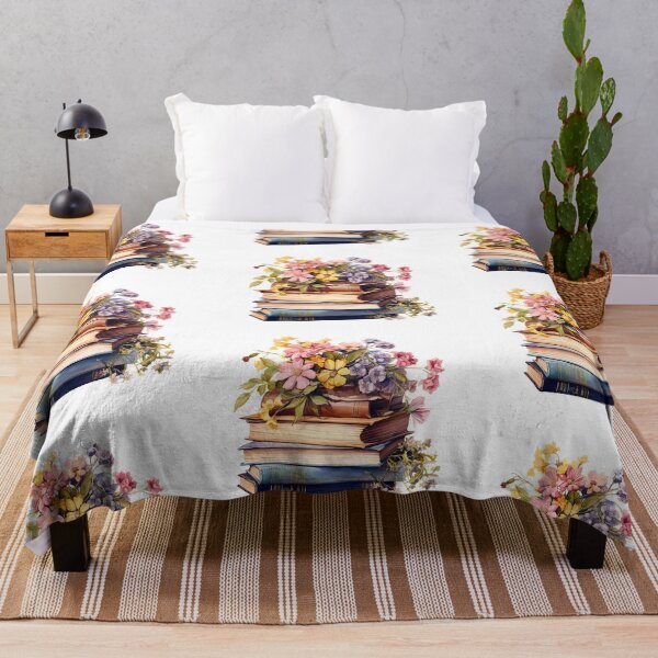 Item preview, Stack of Books and flowers, vintage watercolor designed and sold by Inktown.