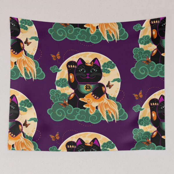 Item preview, Copy of Lucky Cat with Fish designed and sold by mylesantstudios.