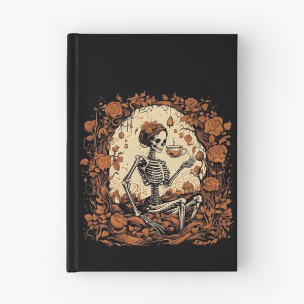 Item preview, Esqueleto de mujer de Halloween tomando café designed and sold by AnnaMDesign.
