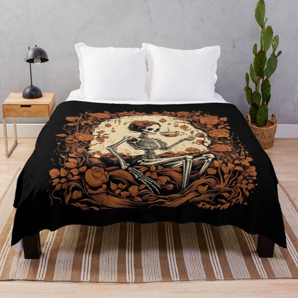 Item preview, Halloween Woman Skeleton Drinking Coffee designed and sold by AnnaMDesign.