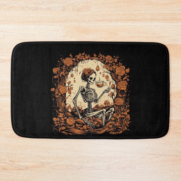Item preview, Halloween Woman Skeleton Drinking Coffee designed and sold by AnnaMDesign.