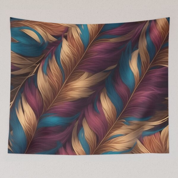 Item preview, Colorful feathers Seamless patterns  designed and sold by RocketArtInd.