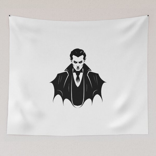 Item preview, Black white bat vampire portrait designed and sold by Tomioka-Art.