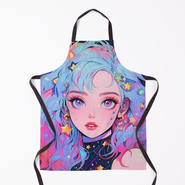 Item preview, Anime girl with colorful hair full of stars designed and sold by Carmillai.