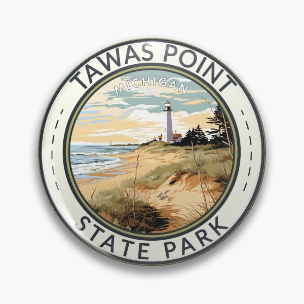 Item preview, Tawas Point State Park Michigan Travel Art Badge designed and sold by KrisSidDesigns.