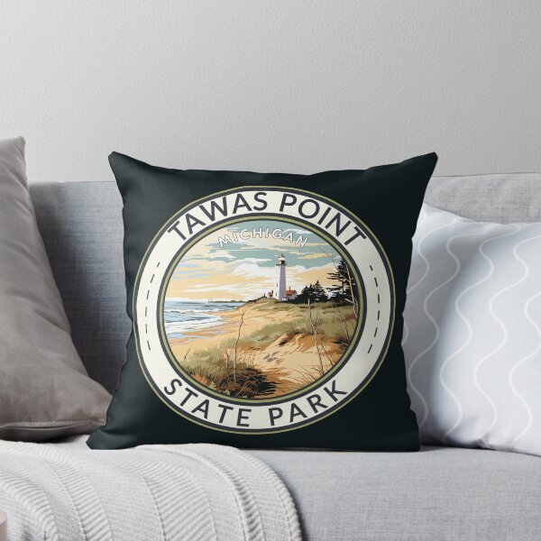 Item preview, Tawas Point State Park Michigan Travel Art Badge designed and sold by KrisSidDesigns.