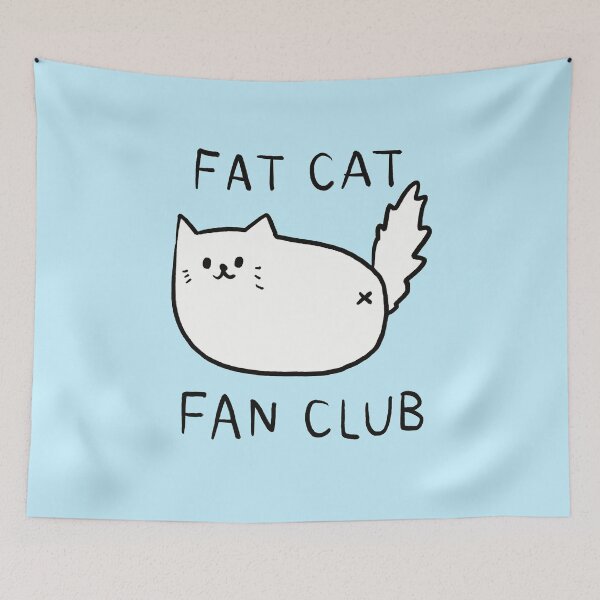 Item preview, Fat Cat Fan Club White Kitty Doodle designed and sold by TheBeeShoppe.