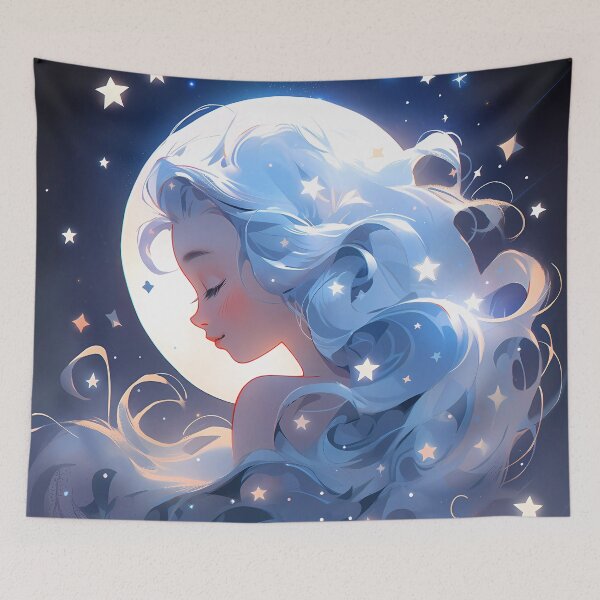 Item preview, Anime girl with stars and clouds designed and sold by Carmillai.