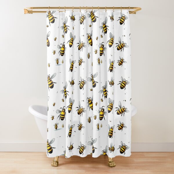 Bee Kind Bumble Bee Shower Curtain with Matching Towels - Bathroom