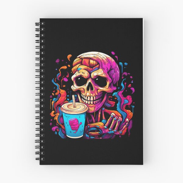 Item preview, Esqueleto colorido de dibujos animados de Halloween tomando café designed and sold by AnnaMDesign.