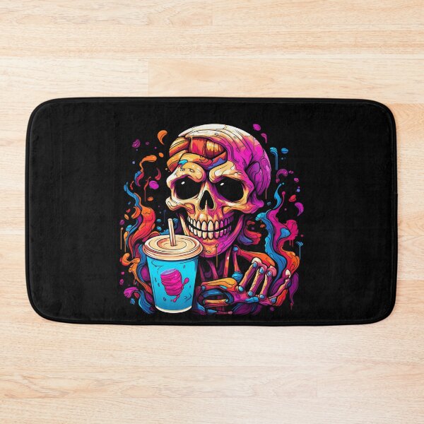 Item preview, Halloween Cartoon Colorful Skeleton Drinking Coffee designed and sold by AnnaMDesign.