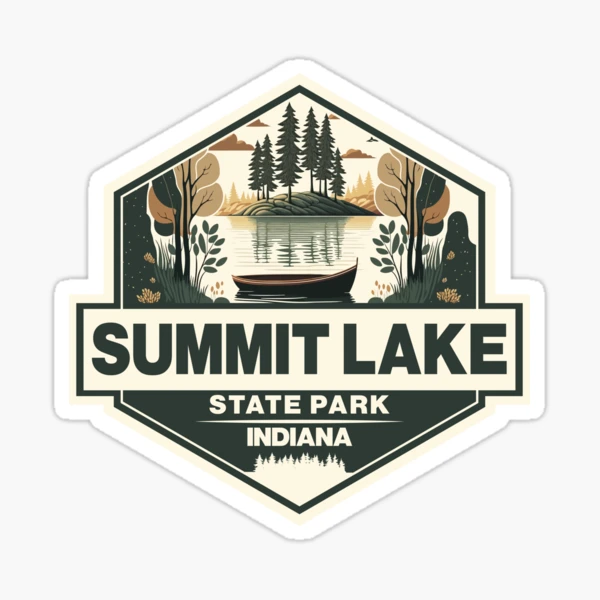 Summit Lake Indiana Travel Art Badge | Sticker