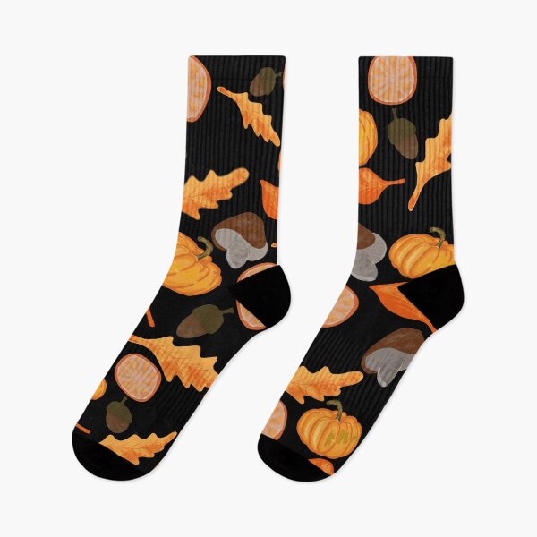 Item preview, Autumn Pattern with Mushroom, Pumpkin and Leaves designed and sold by ByAllyAlly.