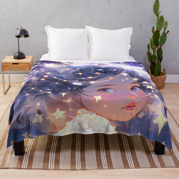 Item preview, Anime girl with stars and clouds designed and sold by Carmillai.