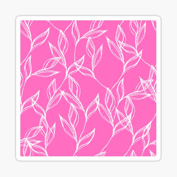 Item preview, White Pink Botanical Leaves Pattern designed and sold by Nicola-Rowe.