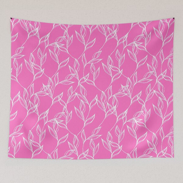 Item preview, White Pink Botanical Leaves Pattern designed and sold by Nicola-Rowe.