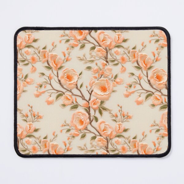 Item preview, Peach colour flowers embroidery style design pattern designed and sold by Trendy-Artistry.