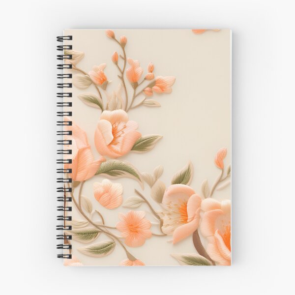 Item preview, Peach colour flowers embroidery style design pattern  designed and sold by Trendy-Artistry.