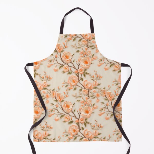 Item preview, Peach colour flowers embroidery style design pattern designed and sold by Trendy-Artistry.