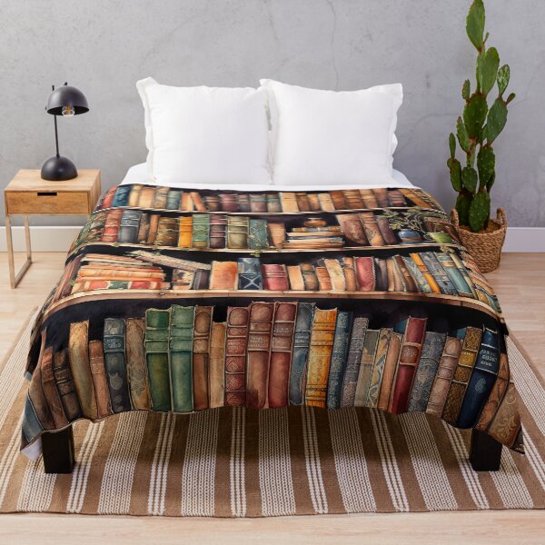 Item preview, Bookshelf full of books watercolor vintage look  designed and sold by Inktown.