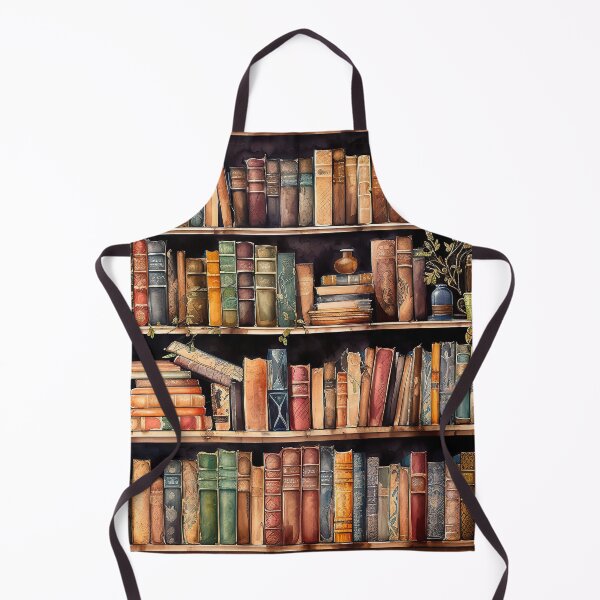 Item preview, Bookshelf full of books watercolor vintage look  designed and sold by Inktown.