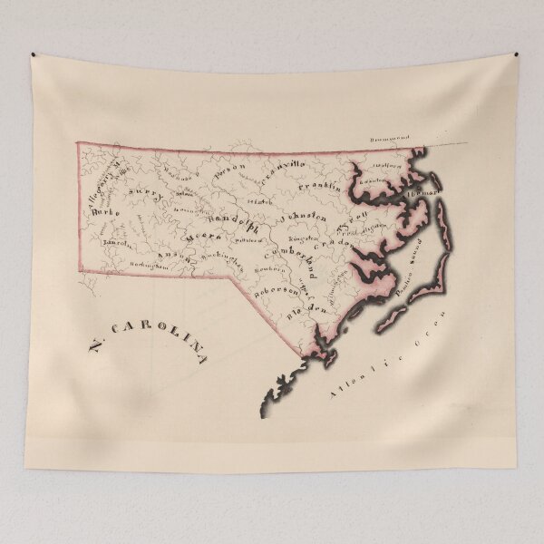 Item preview, Vintage Map of North Carolina (1819) designed and sold by BravuraMedia.