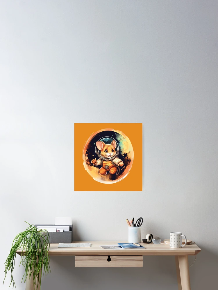 Thumbnail 2 of 3, Poster, Sweet Astro Mouse designed and sold by RaspberryWhale.
