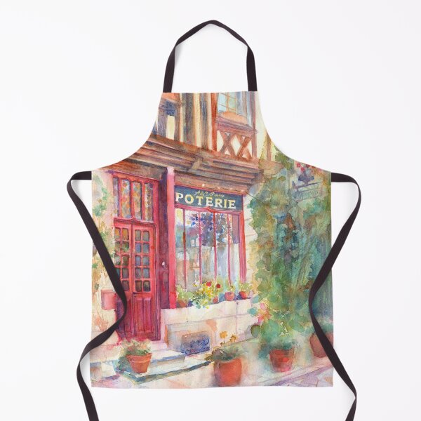 Item preview, French Storefront Street Scene Watercolor designed and sold by Yevgenia Watts.