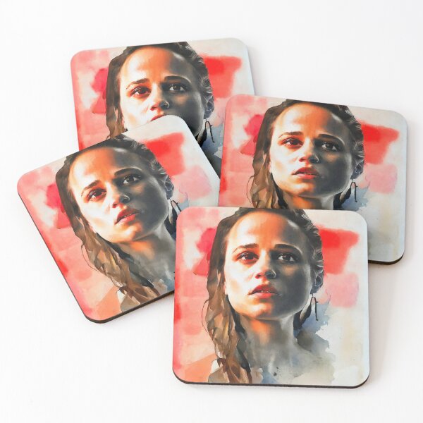Item preview, watercolor portrait of Alicia Vikander designed and sold by bogfl.
