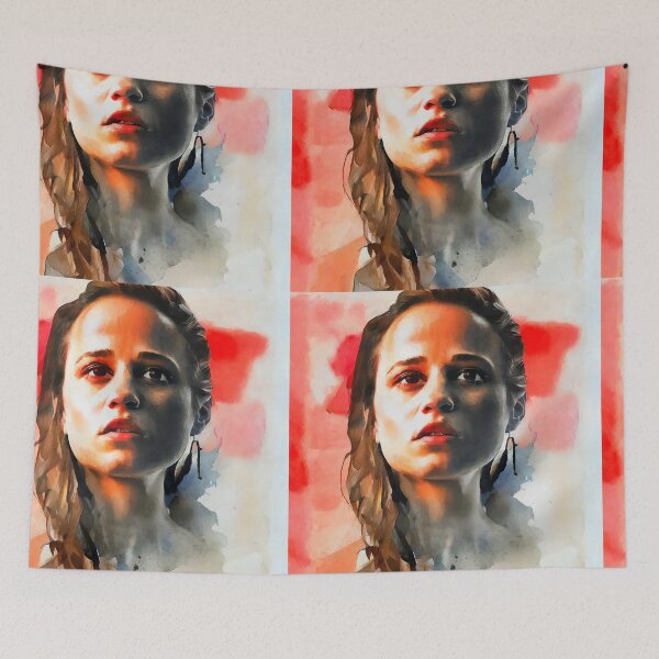 Item preview, watercolor portrait of Alicia Vikander designed and sold by bogfl.