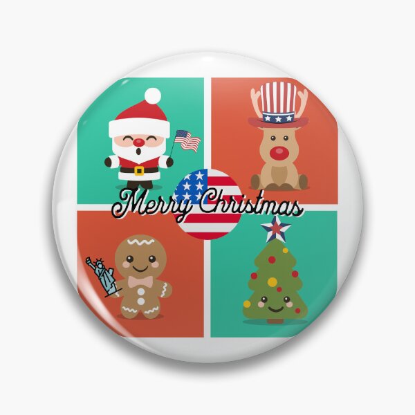 Item preview, American Merry Christmas Character Collage designed and sold by TheUSAFantasy.