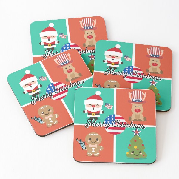 Item preview, American Merry Christmas Character Collage designed and sold by TheUSAFantasy.