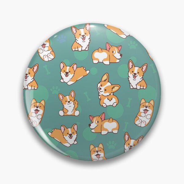 Item preview, Corgi Puppy Fun - Green designed and sold by DogsHearted.