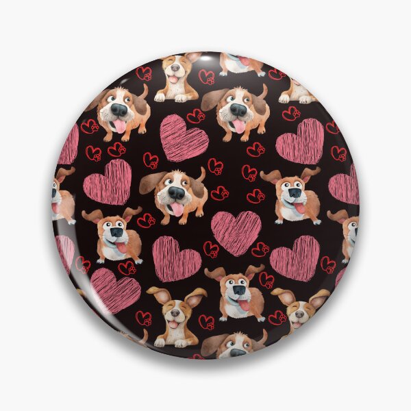 Item preview, Dog Print Pattern - Hearts and Dogs designed and sold by Wolfheartart.