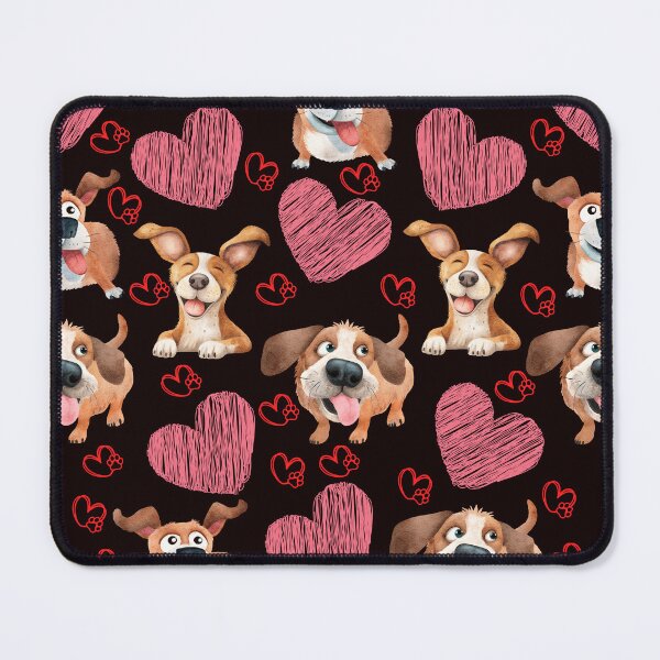 Item preview, Dog Print Pattern - Hearts and Dogs designed and sold by Wolfheartart.