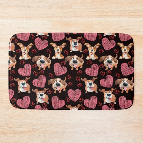 Item preview, Dog Print Pattern - Hearts and Dogs designed and sold by Wolfheartart.