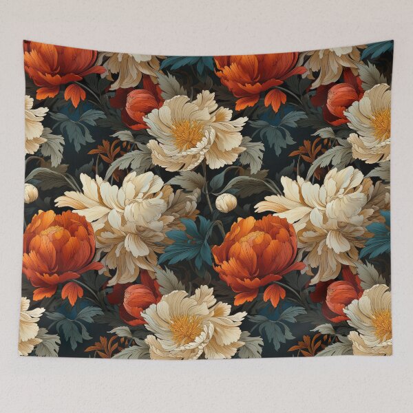Aperçu de l'œuvre Illustration de motif floral d'automne inspirée de William Morris 4 créée et vendue par The Willow Of Rain City.