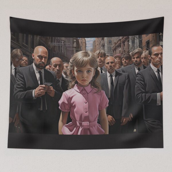 Item preview, Little Girl in Pink Dress Among Business Moguls designed and sold by Shannon Hilson.