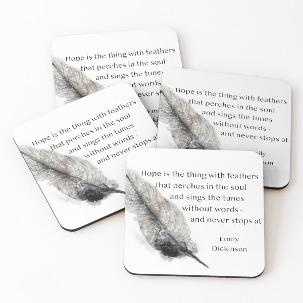 Item preview, Hope Quote Emily Dickinson On Feather Art designed and sold by art64.