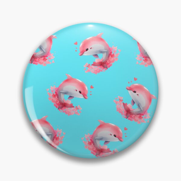 Item preview, Pink River Dolphin Delight: Whimsical Pink Dolphin Pattern for a Playful Twist designed and sold by TEEJAMBOREE.
