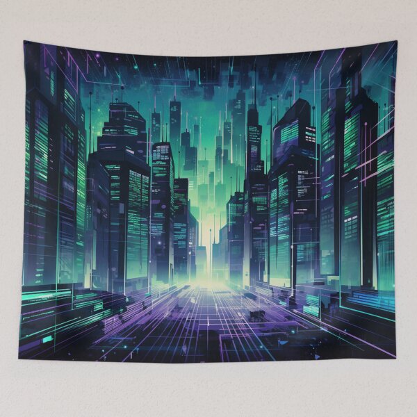 Item preview, Digital World - Sci-Fi Fantasy Art Print designed and sold by AiHead.